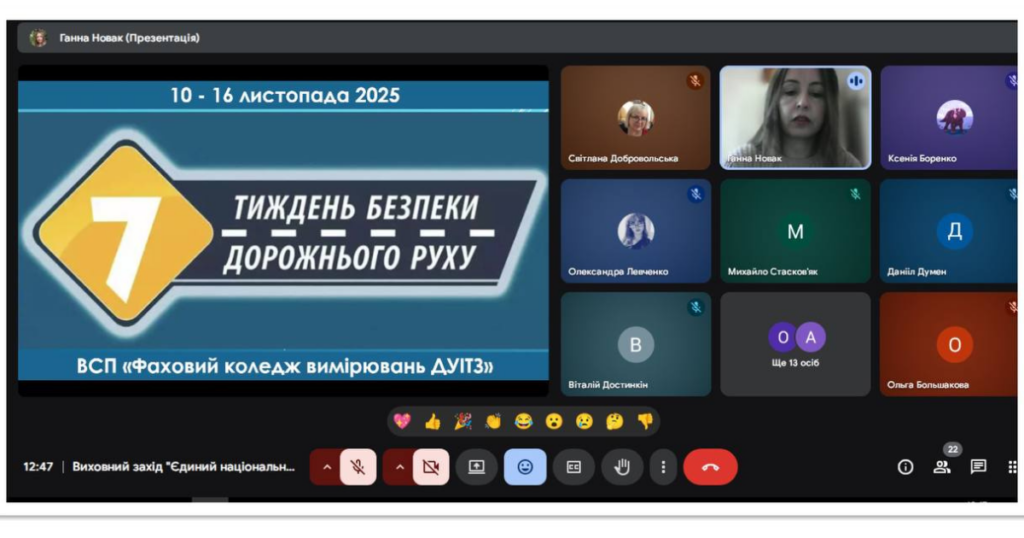 Єдиний національний урок «Безпечна дорога додому» в рамках Тижня безпеки дорожнього руху